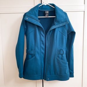 North Face Teal Blue Green Pea Coat Zipper Jacket